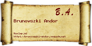 Brunovszki Andor névjegykártya