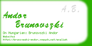 andor brunovszki business card